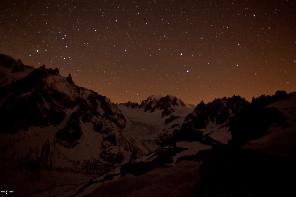 mont blanc at night