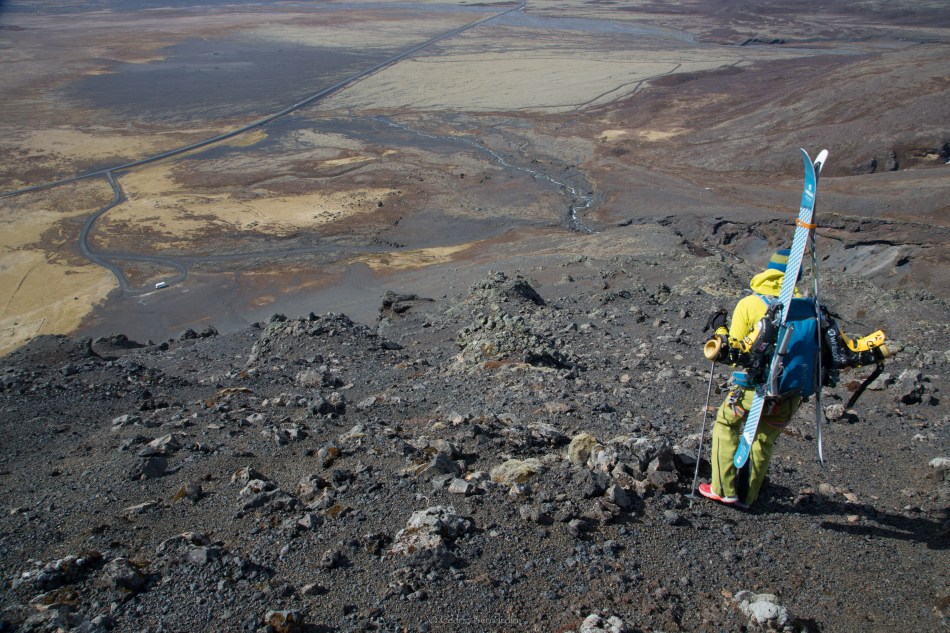 walking down hvannadalshnukur the highest volcano in iceland