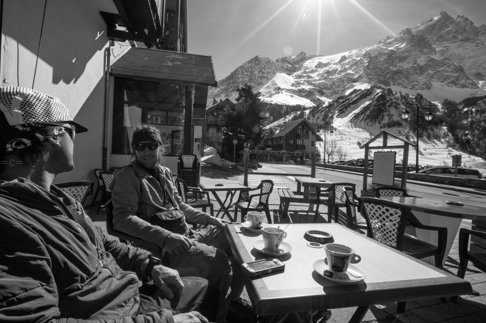  ski day  start with coffee at the leisurely time of 11 AM with Ptor Spricenieks and joe villain