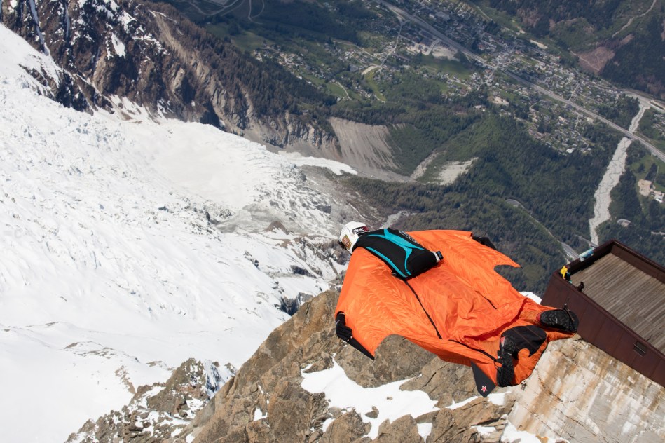 wing suit. aiguille du midi