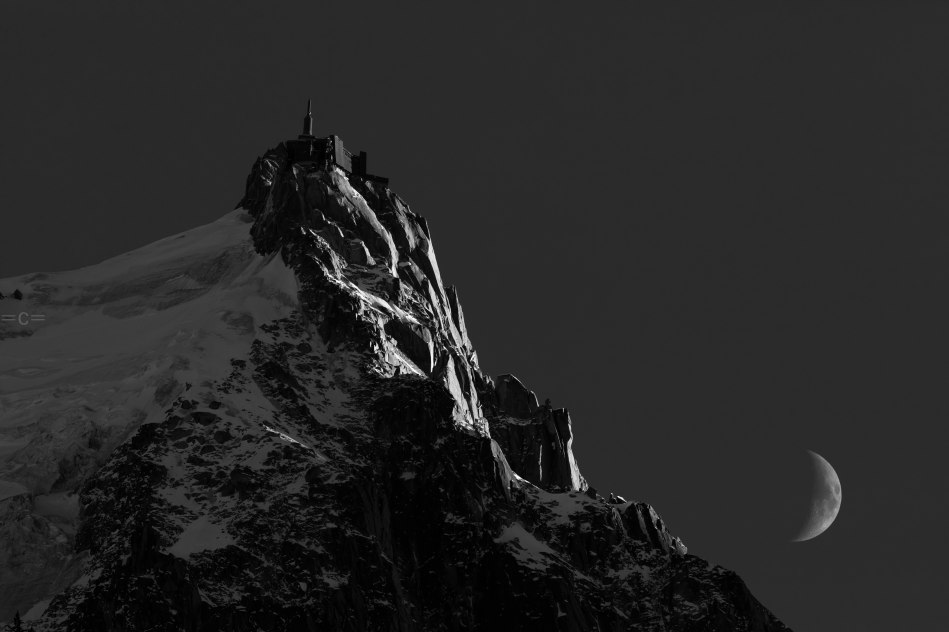 aiguille du midi, moon, chamonix